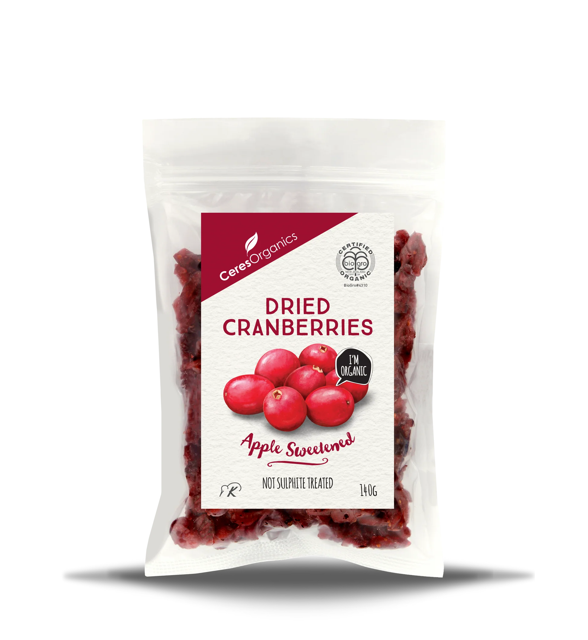 Organic Dried Cranberries Infused with Apple Juice Concentrate