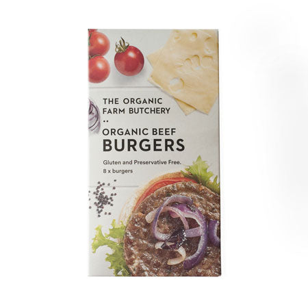 Organic beef burger patties 8 pack