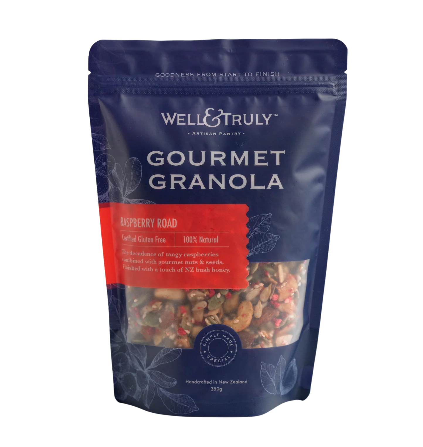 Well & Truly Raspberry Road Gourmet Granola (not organic)  350 g