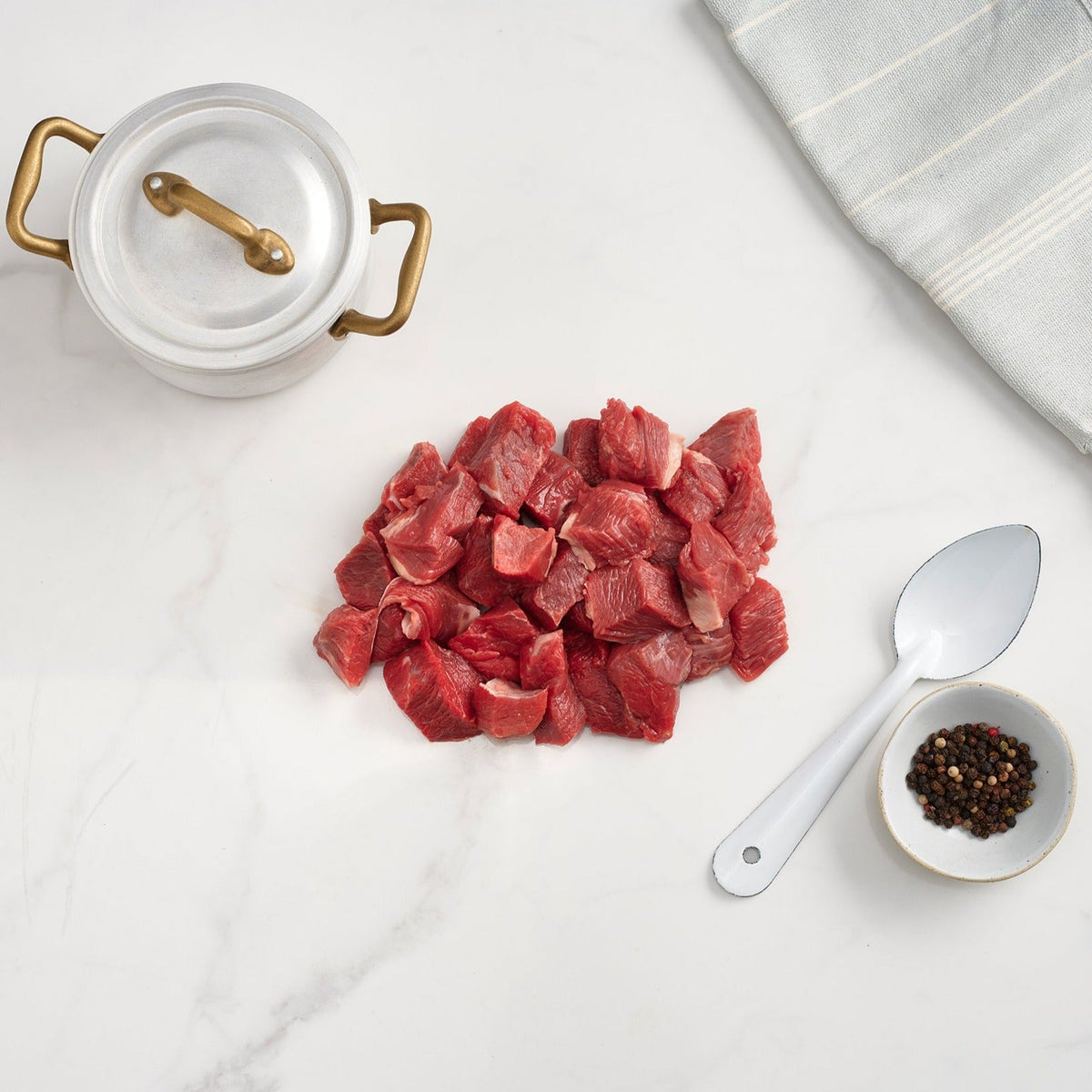 Organic Diced Beef 450g - The Organic Farm Butchery