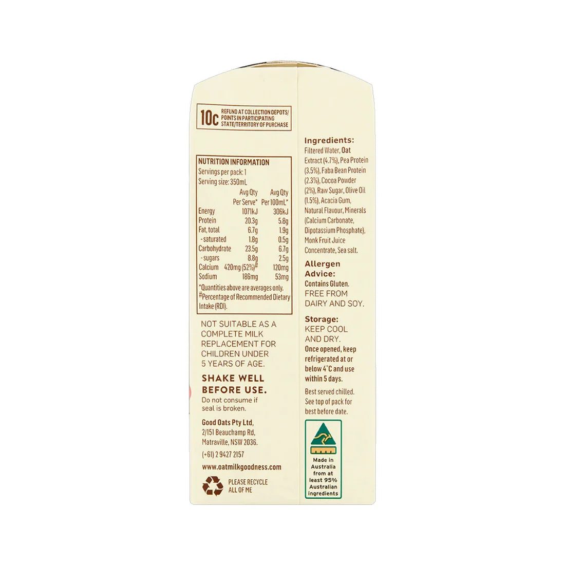 OMG PrOATein Oat Milk - Chocolate 350 ml