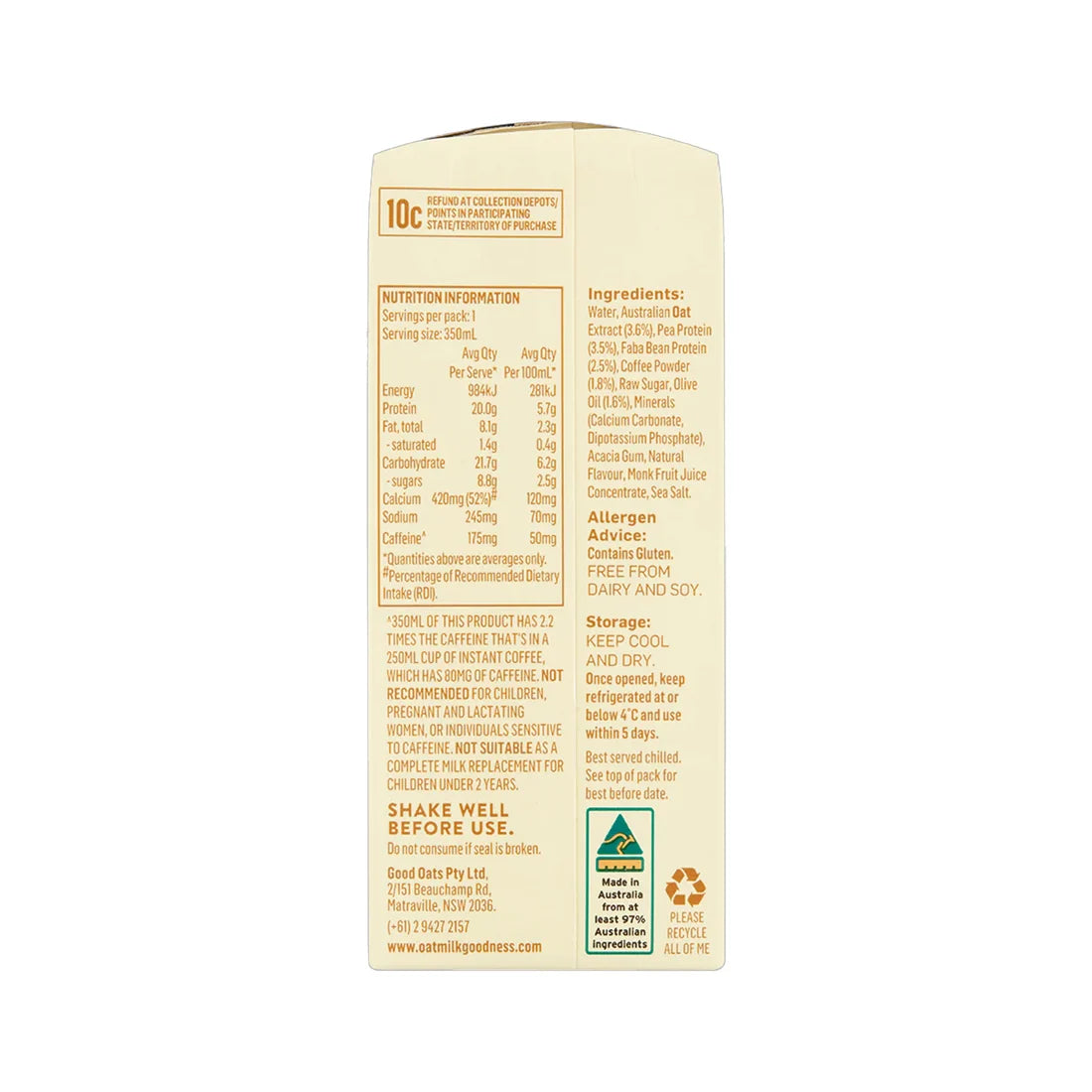 OMG PrOATein Oat Milk - Coffee 350 ml