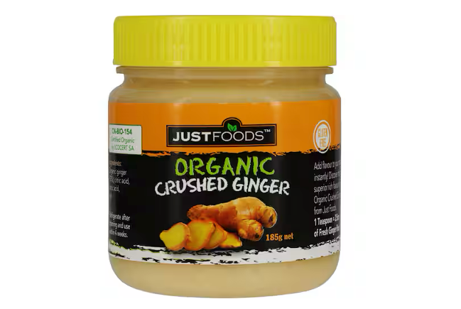Organic Crushed Ginger 185 g jar