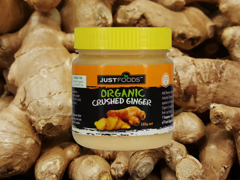 Organic Crushed Ginger 185 g jar