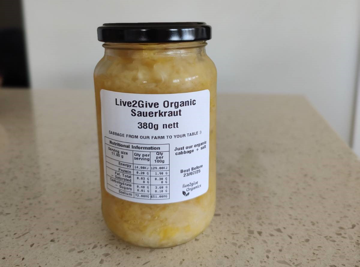 Live2Give Organic Sauerkraut