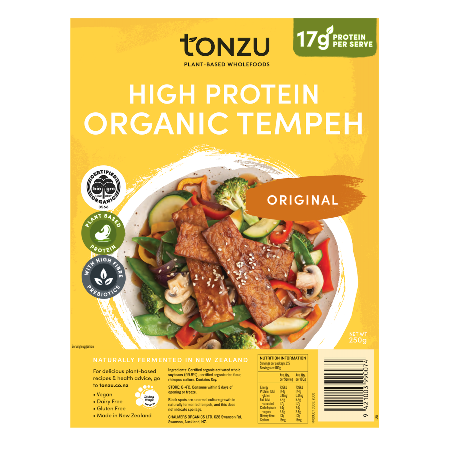 Tonzu Organic Tempeh - 250g
